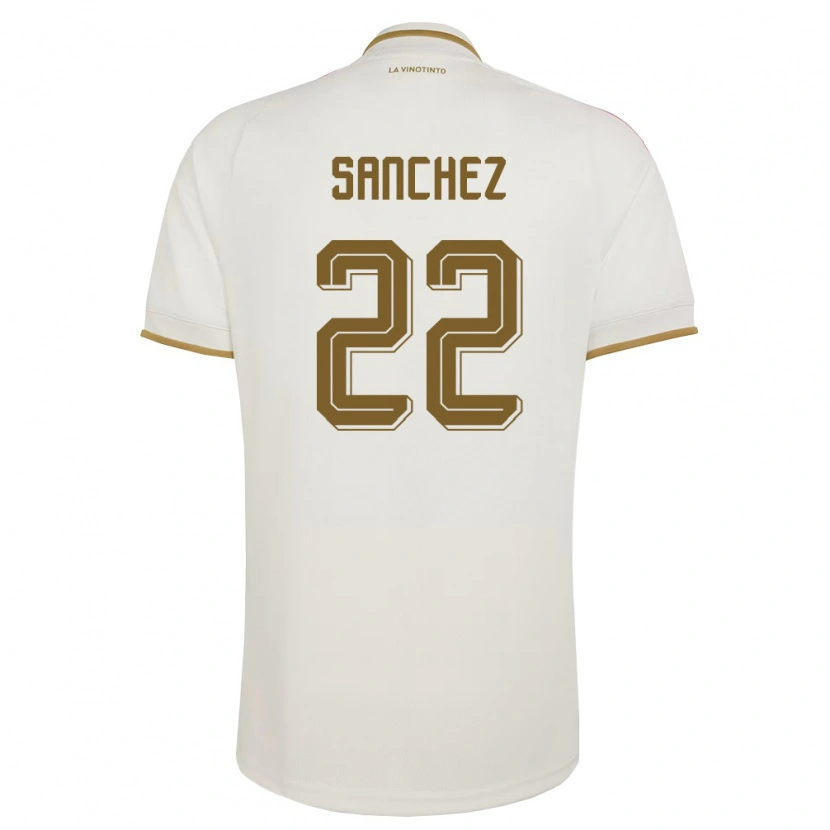 Danxen Hombre Camiseta Venezuela Santiago Sanchez #22 Marfil Amarillo 2ª Equipación 26-28 La Camisa
