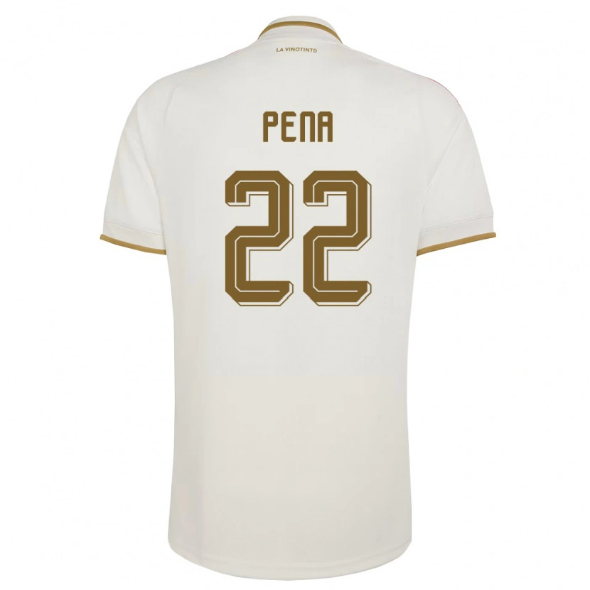 Danxen Hombre Camiseta Venezuela Lewuis Peña #22 Marfil Amarillo 2ª Equipación 26-28 La Camisa