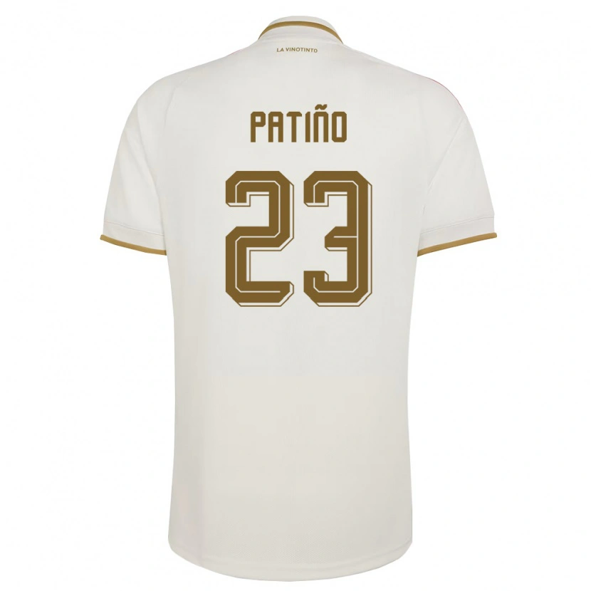 Danxen Hombre Camiseta Venezuela Julio Patiño #23 Marfil Amarillo 2ª Equipación 26-28 La Camisa