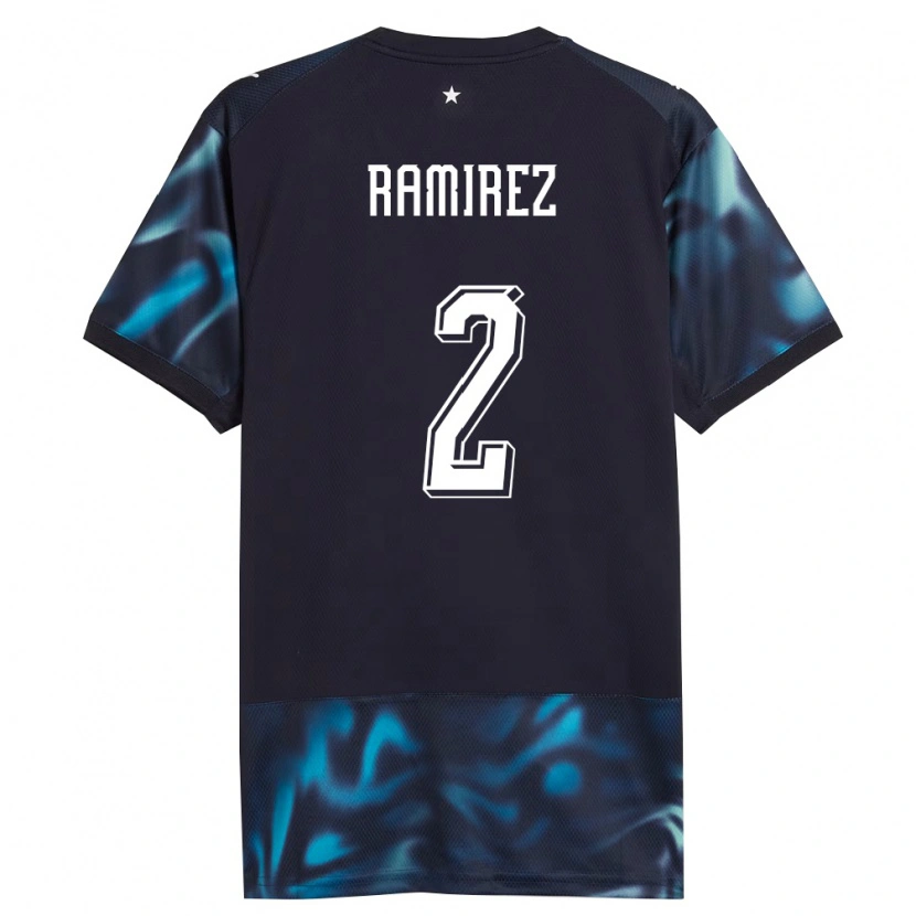 Danxen Hombre Camiseta Paraguay Iván Ramírez #2 Marino Azul Cielo 2ª Equipación 26-28 La Camisa