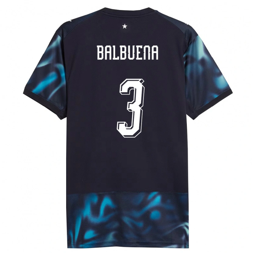 Danxen Hombre Camiseta Paraguay Axel Balbuena #3 Marino Azul Cielo 2ª Equipación 26-28 La Camisa