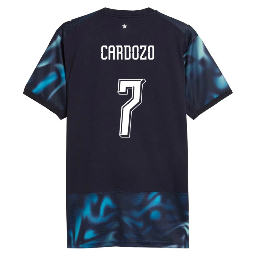 Danxen Hombre Camiseta Paraguay Fernando Cardozo #7 Marino Azul Cielo 2ª Equipación 26-28 La Camisa