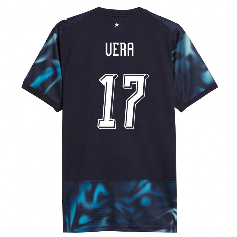 Danxen Hombre Camiseta Paraguay Thiago Vera #17 Marino Azul Cielo 2ª Equipación 26-28 La Camisa
