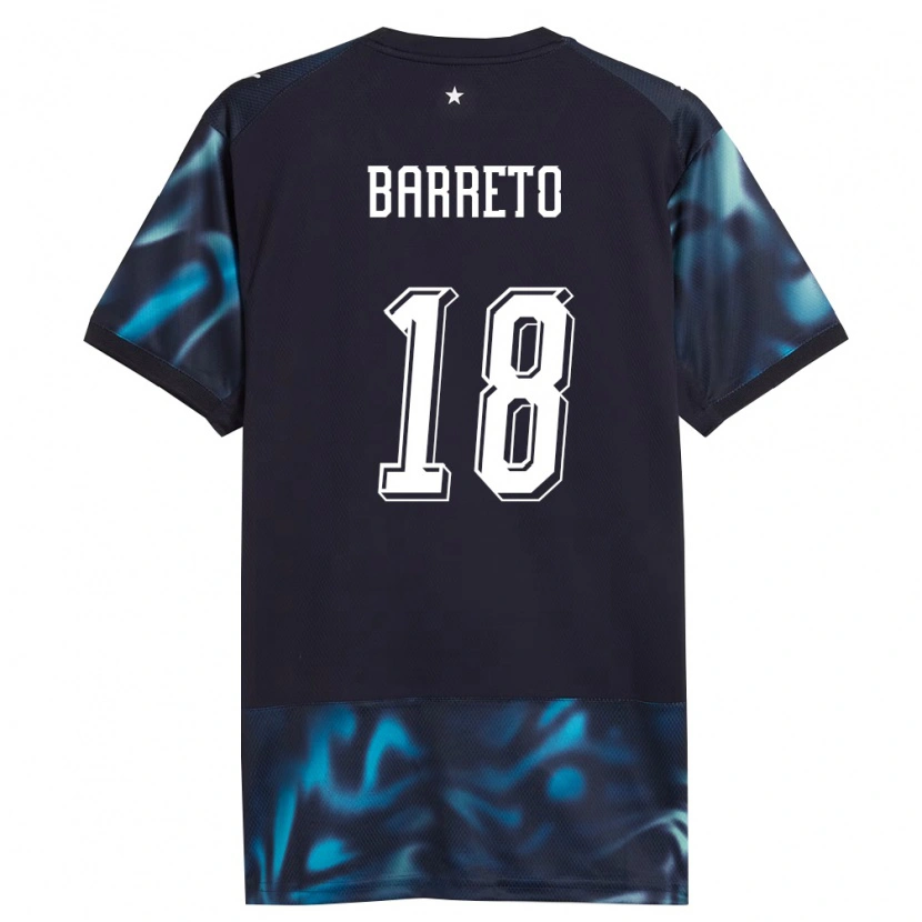 Danxen Hombre Camiseta Paraguay Liz Barreto #18 Marino Azul Cielo 2ª Equipación 26-28 La Camisa