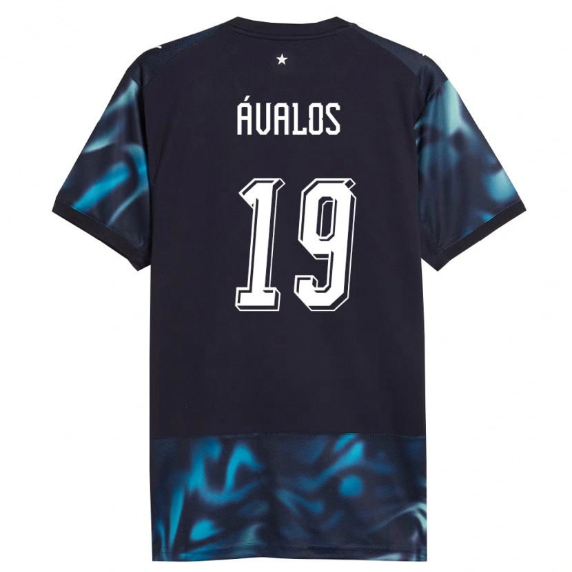 Danxen Hombre Camiseta Paraguay Gabriel Ávalos #19 Marino Azul Cielo 2ª Equipación 26-28 La Camisa