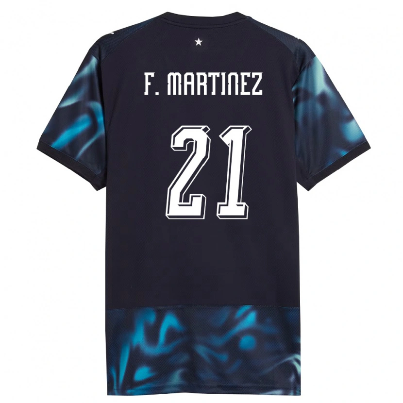 Danxen Hombre Camiseta Paraguay Fiorela Martínez #21 Marino Azul Cielo 2ª Equipación 26-28 La Camisa