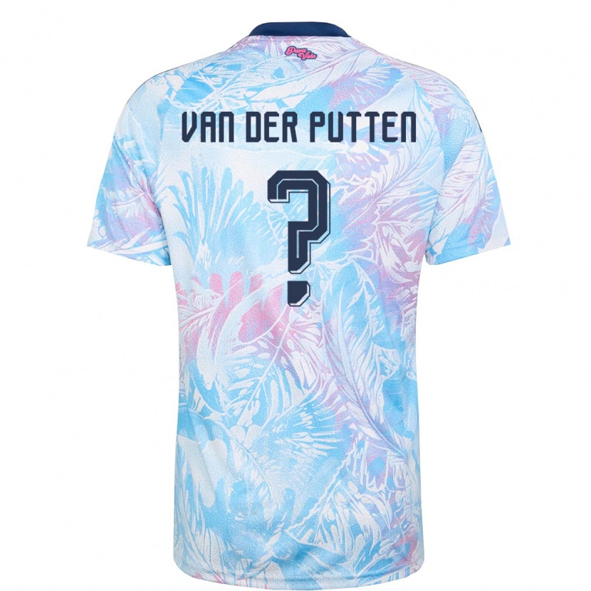 Danxen Hombre Camiseta Costa Rica Santiago Van Der Putten #0 Azul Cielo Marino Rosa 2ª Equipación 26-28 La Camisa