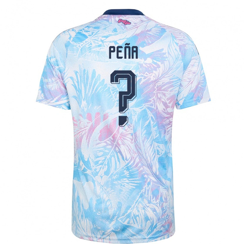 Danxen Hombre Camiseta Costa Rica Randy Pena #0 Azul Cielo Marino Rosa 2ª Equipación 26-28 La Camisa