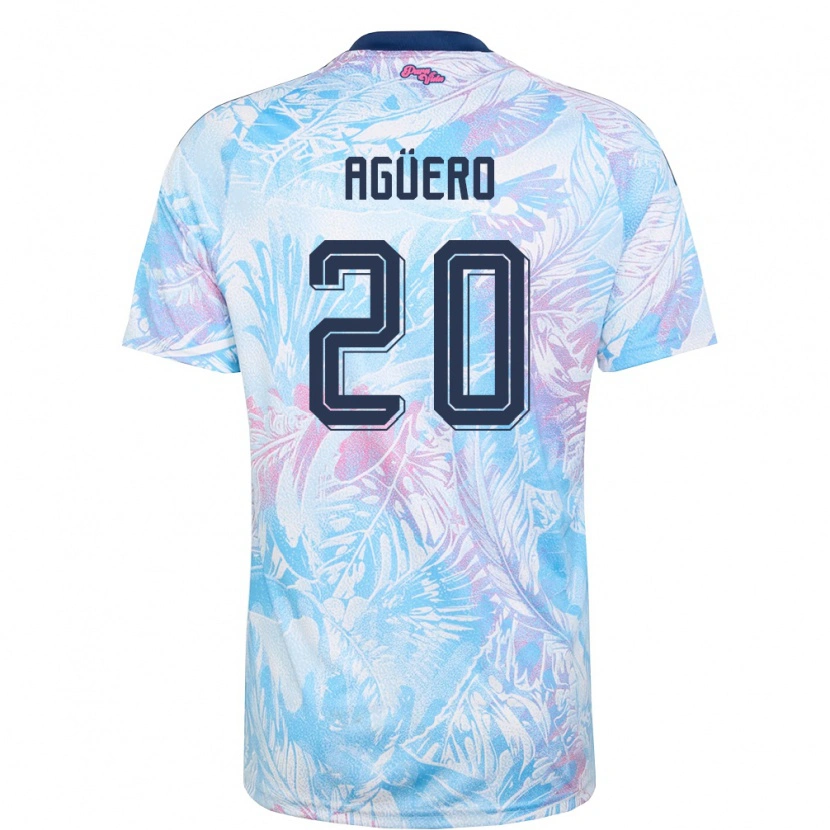 Danxen Hombre Camiseta Costa Rica Pablo Agüero #20 Azul Cielo Marino Rosa 2ª Equipación 26-28 La Camisa