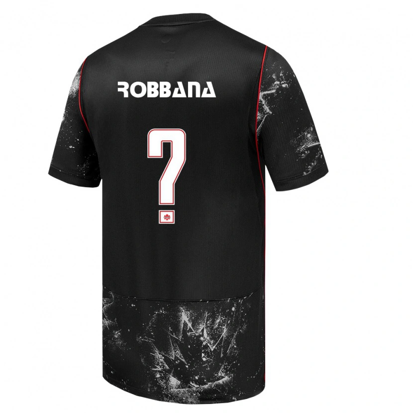 Danxen Hombre Camiseta Canadá Omar Robbana #0 Negro Blanco Rojo 2ª Equipación 26-28 La Camisa