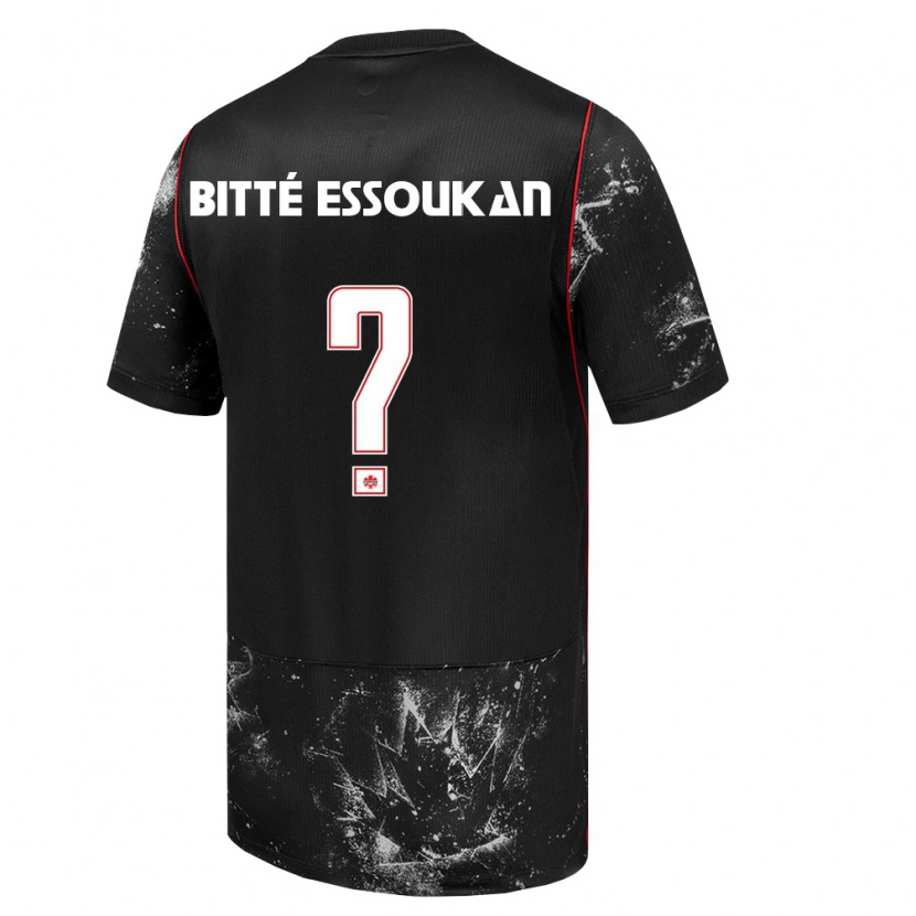 Danxen Hombre Camiseta Canadá Oliver Bitté Essoukan #0 Negro Blanco Rojo 2ª Equipación 26-28 La Camisa