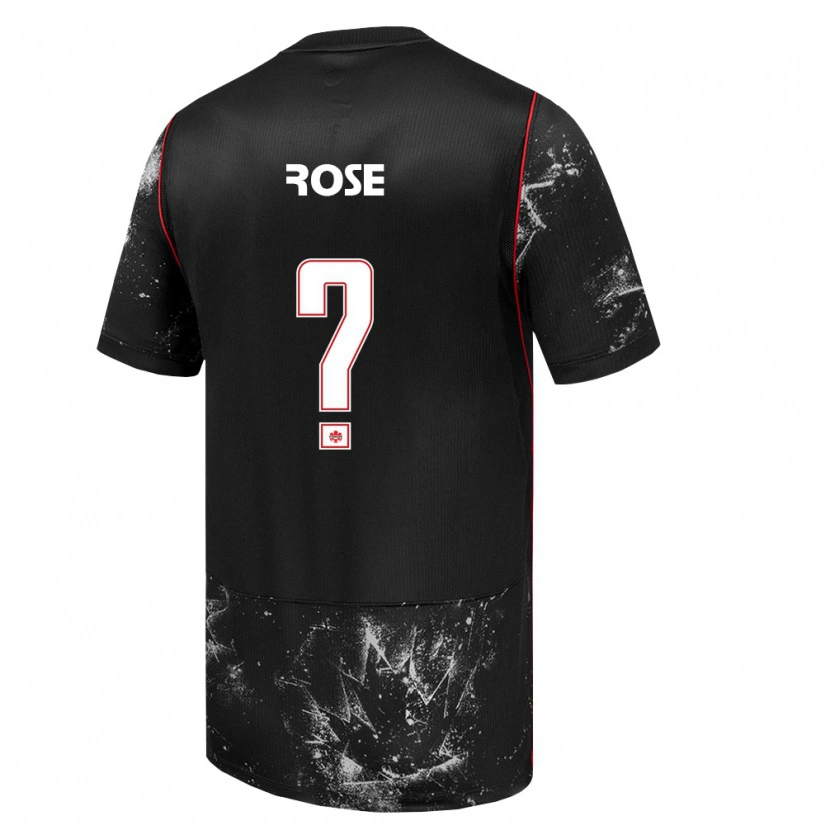 Danxen Hombre Camiseta Canadá Federico Rose #0 Negro Blanco Rojo 2ª Equipación 26-28 La Camisa