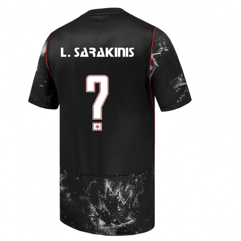 Danxen Hombre Camiseta Canadá Lucas Sarakinis #0 Negro Blanco Rojo 2ª Equipación 26-28 La Camisa