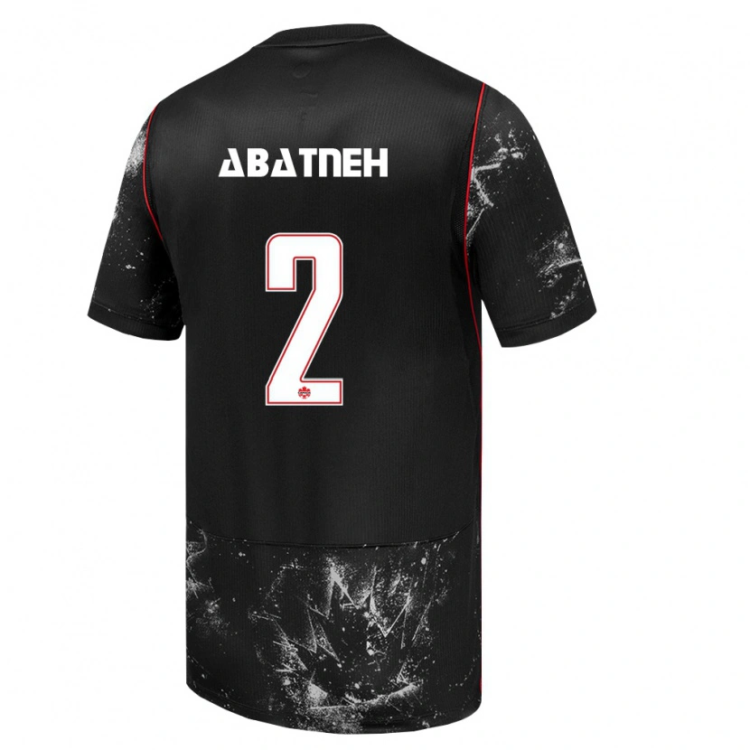 Danxen Hombre Camiseta Canadá Noah Abatneh #2 Negro Blanco Rojo 2ª Equipación 26-28 La Camisa
