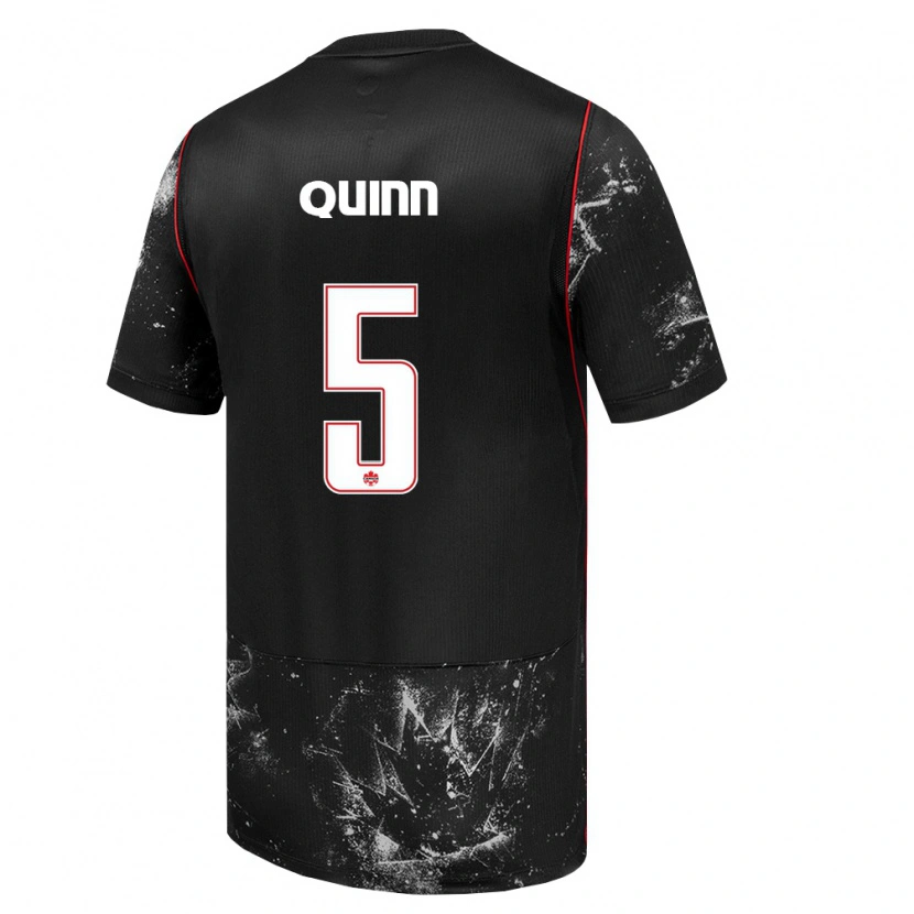 Danxen Hombre Camiseta Canadá Quinn #5 Negro Blanco Rojo 2ª Equipación 26-28 La Camisa