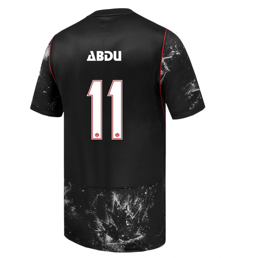 Danxen Hombre Camiseta Canadá Latifah Abdu #11 Negro Blanco Rojo 2ª Equipación 26-28 La Camisa