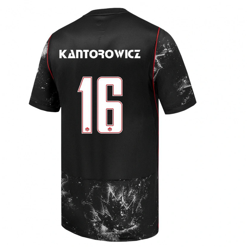 Danxen Hombre Camiseta Canadá Dominic Kantorowicz #16 Negro Blanco Rojo 2ª Equipación 26-28 La Camisa