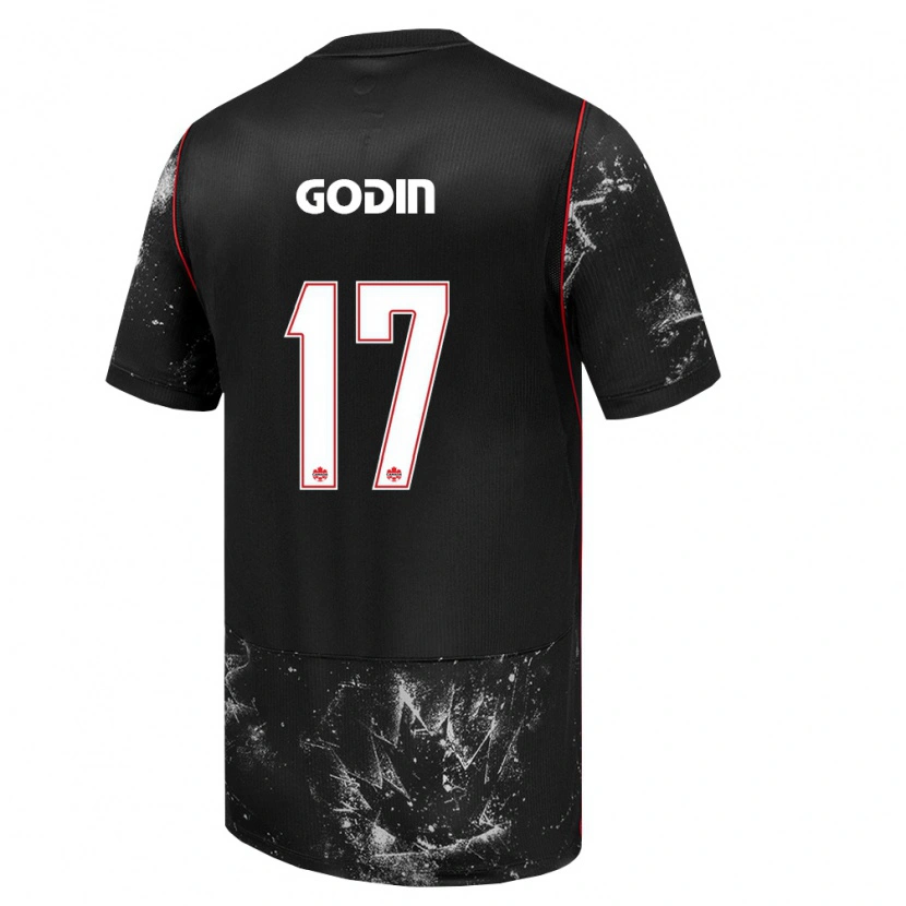 Danxen Hombre Camiseta Canadá Étienne Godin #17 Negro Blanco Rojo 2ª Equipación 26-28 La Camisa