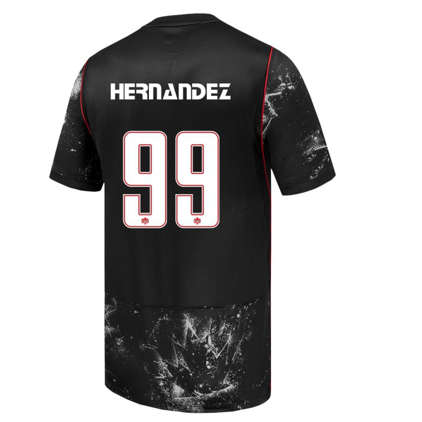 Danxen Hombre Camiseta Canadá Jeneva Hernandez Gray #99 Negro Blanco Rojo 2ª Equipación 26-28 La Camisa