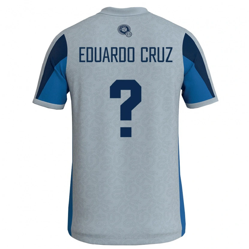 Danxen Hombre Camiseta El Salvador Eduardo Cruz #0 Blanco Azul Cielo 2ª Equipación 26-28 La Camisa