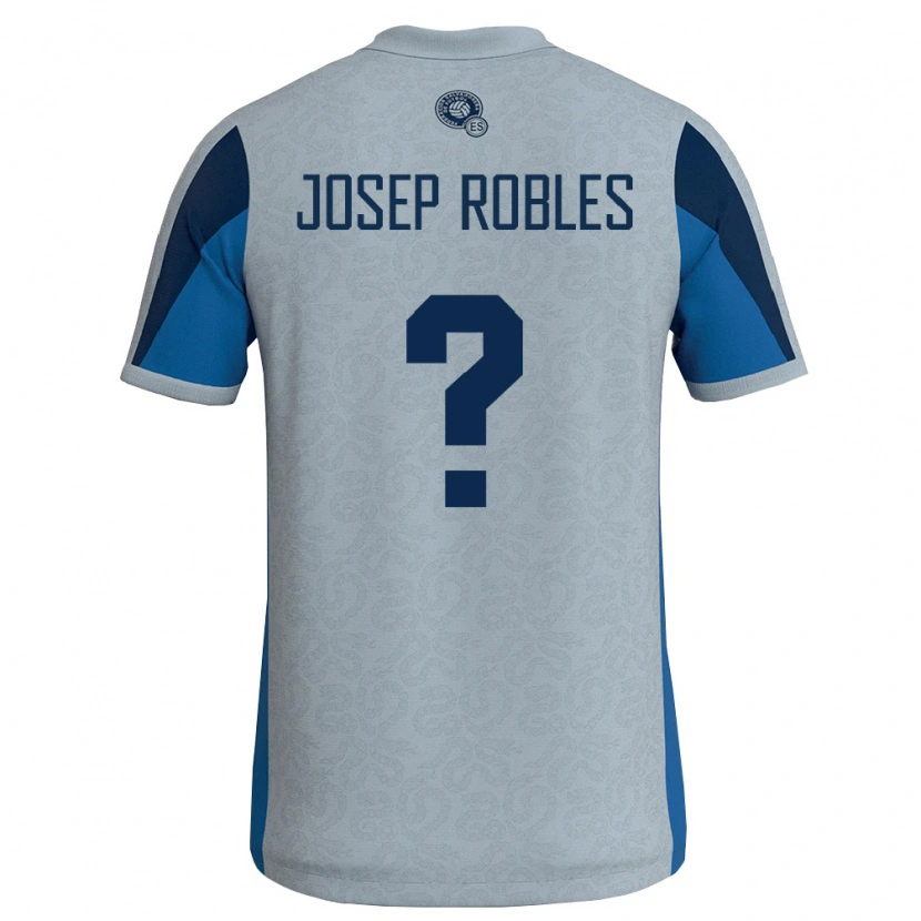 Danxen Hombre Camiseta El Salvador Josep Robles #0 Blanco Azul Cielo 2ª Equipación 26-28 La Camisa