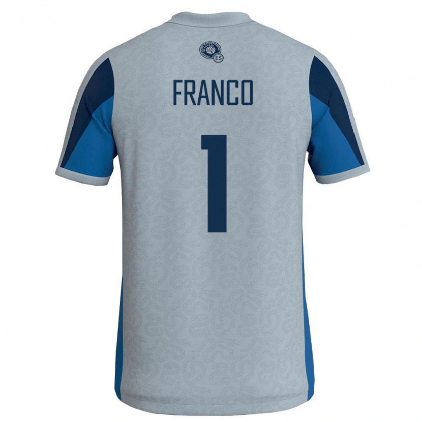 Danxen Hombre Camiseta El Salvador Daniel Franco #1 Blanco Azul Cielo 2ª Equipación 26-28 La Camisa