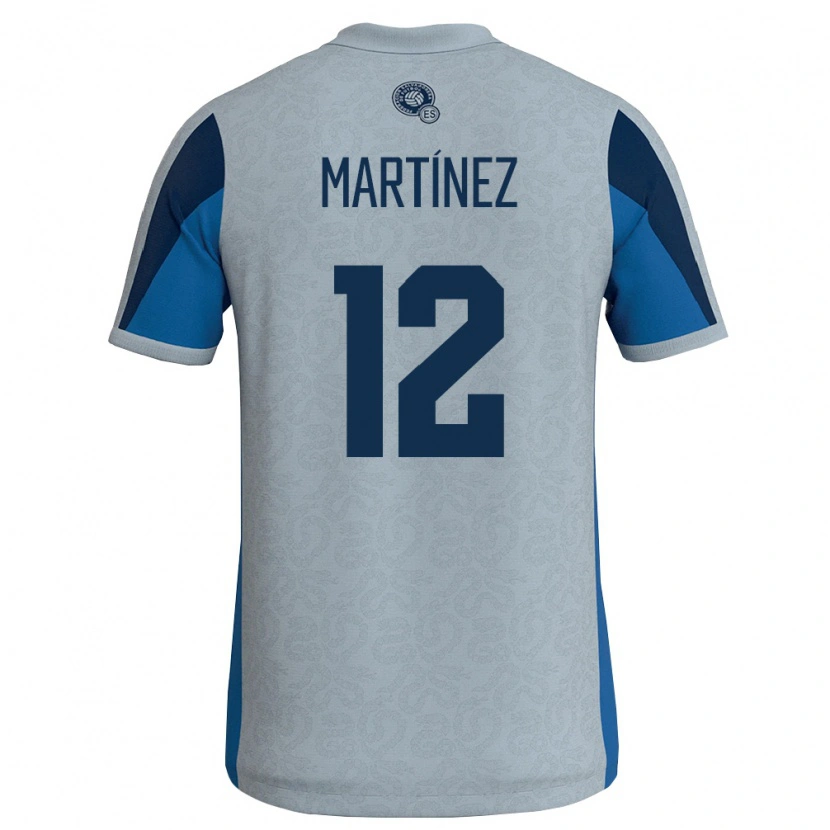 Danxen Hombre Camiseta El Salvador Jeremy Martínez #12 Blanco Azul Cielo 2ª Equipación 26-28 La Camisa