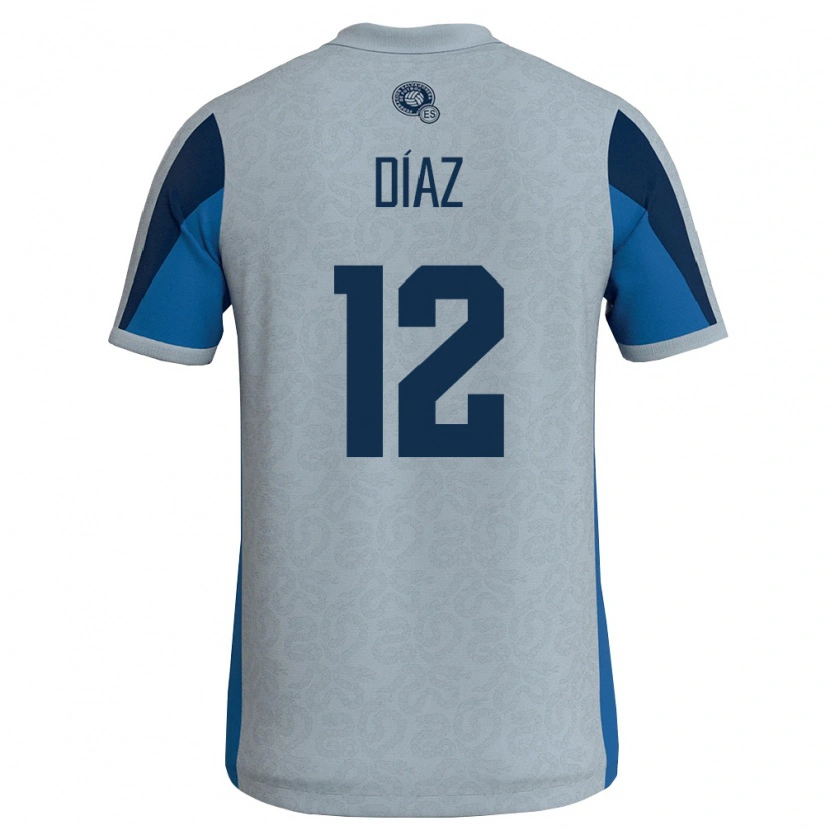 Danxen Hombre Camiseta El Salvador Marcelo Díaz #12 Blanco Azul Cielo 2ª Equipación 26-28 La Camisa