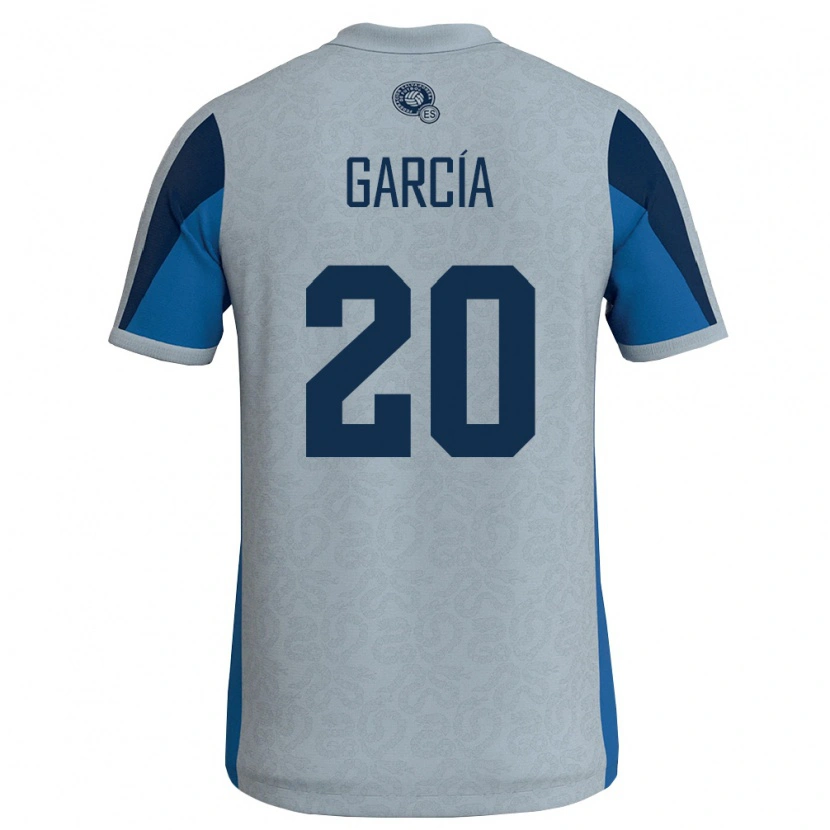 Danxen Hombre Camiseta El Salvador Kevin García #20 Blanco Azul Cielo 2ª Equipación 26-28 La Camisa