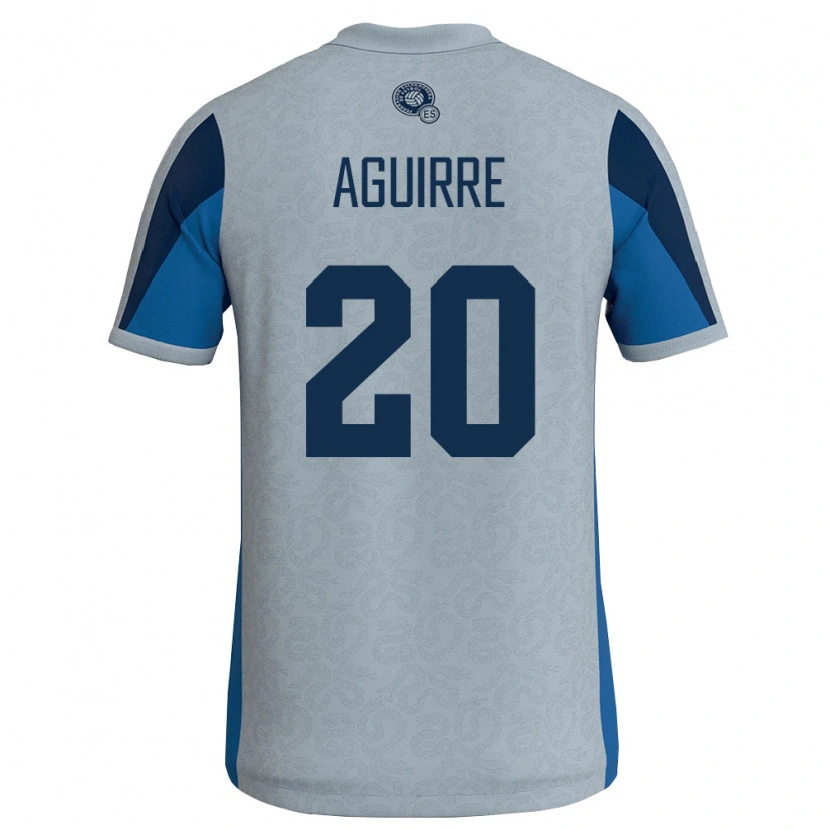 Danxen Hombre Camiseta El Salvador Jonathan Aguirre #20 Blanco Azul Cielo 2ª Equipación 26-28 La Camisa