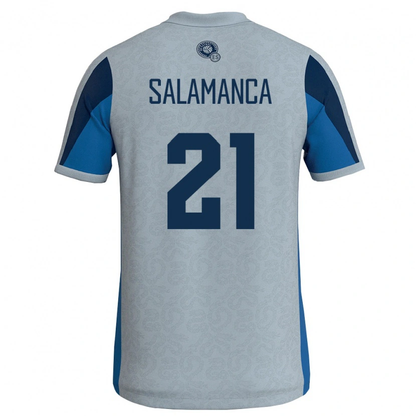 Danxen Hombre Camiseta El Salvador Sneijder Salamanca #21 Blanco Azul Cielo 2ª Equipación 26-28 La Camisa