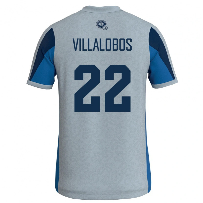 Danxen Hombre Camiseta El Salvador Benjí Villalobos #22 Blanco Azul Cielo 2ª Equipación 26-28 La Camisa