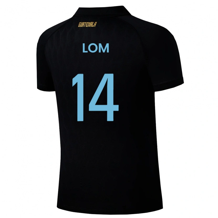 Danxen Hombre Camiseta Guatemala Darwin Lom #14 Negro Azul Cielo Blanco 2ª Equipación 26-28 La Camisa