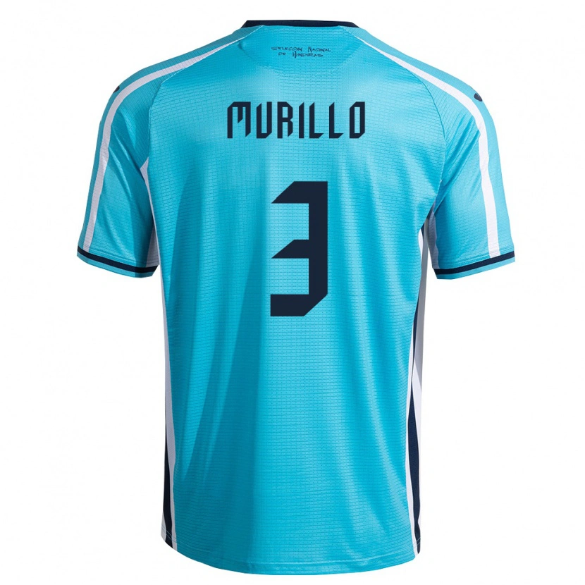 Danxen Hombre Camiseta Honduras Bárbara Murillo #3 Azul Cielo Marino 2ª Equipación 26-28 La Camisa