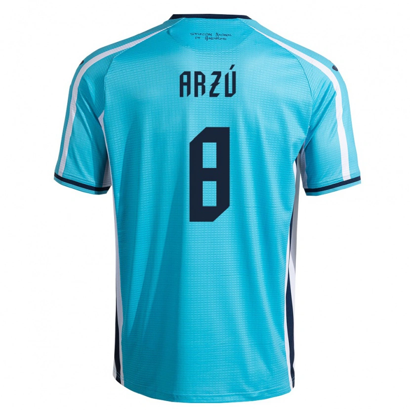 Danxen Hombre Camiseta Honduras Yeiron Arzú #8 Azul Cielo Marino 2ª Equipación 26-28 La Camisa