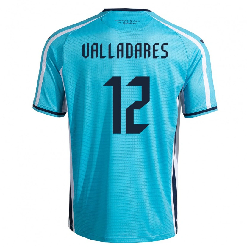 Danxen Hombre Camiseta Honduras Noel Valladares #12 Azul Cielo Marino 2ª Equipación 26-28 La Camisa