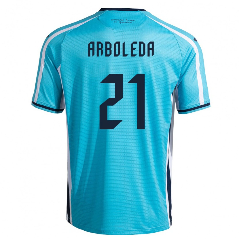 Danxen Hombre Camiseta Honduras Yustin Arboleda #21 Azul Cielo Marino 2ª Equipación 26-28 La Camisa