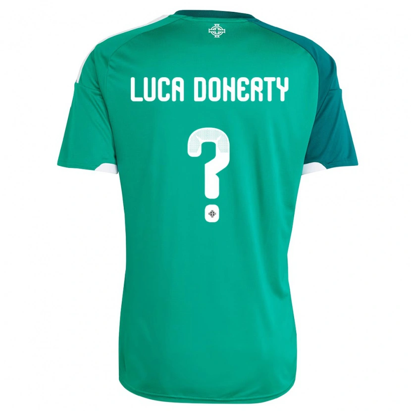 Danxen Mujer Camiseta Irlanda Del Norte Luca Doherty #0 Verde Blanco 1ª Equipación 26-28 La Camisa