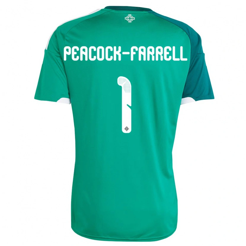 Danxen Mujer Camiseta Irlanda Del Norte Bailey Peacock-Farrell #1 Verde Blanco 1ª Equipación 26-28 La Camisa