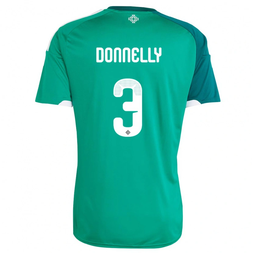 Danxen Mujer Camiseta Irlanda Del Norte Aaron Donnelly #3 Verde Blanco 1ª Equipación 26-28 La Camisa