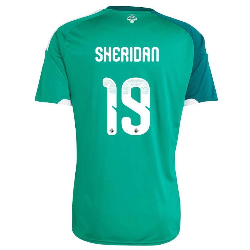 Danxen Mujer Camiseta Irlanda Del Norte Joe Sheridan #19 Verde Blanco 1ª Equipación 26-28 La Camisa