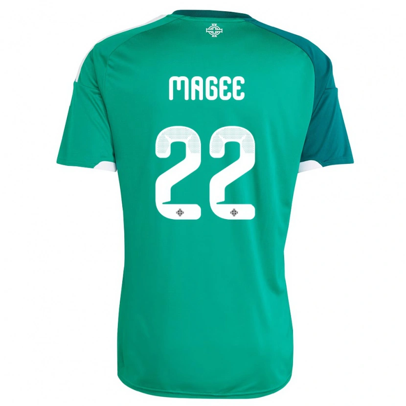 Danxen Mujer Camiseta Irlanda Del Norte Abbie Magee #22 Verde Blanco 1ª Equipación 26-28 La Camisa