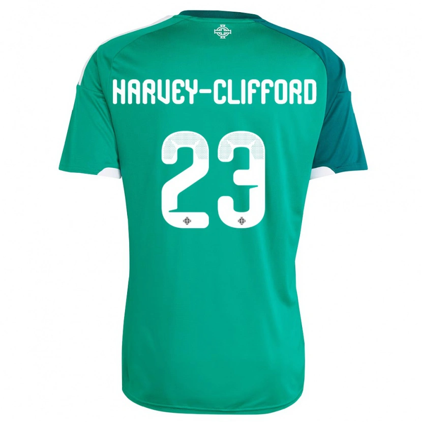 Danxen Mujer Camiseta Irlanda Del Norte Maddy Harvey-Clifford #23 Verde Blanco 1ª Equipación 26-28 La Camisa