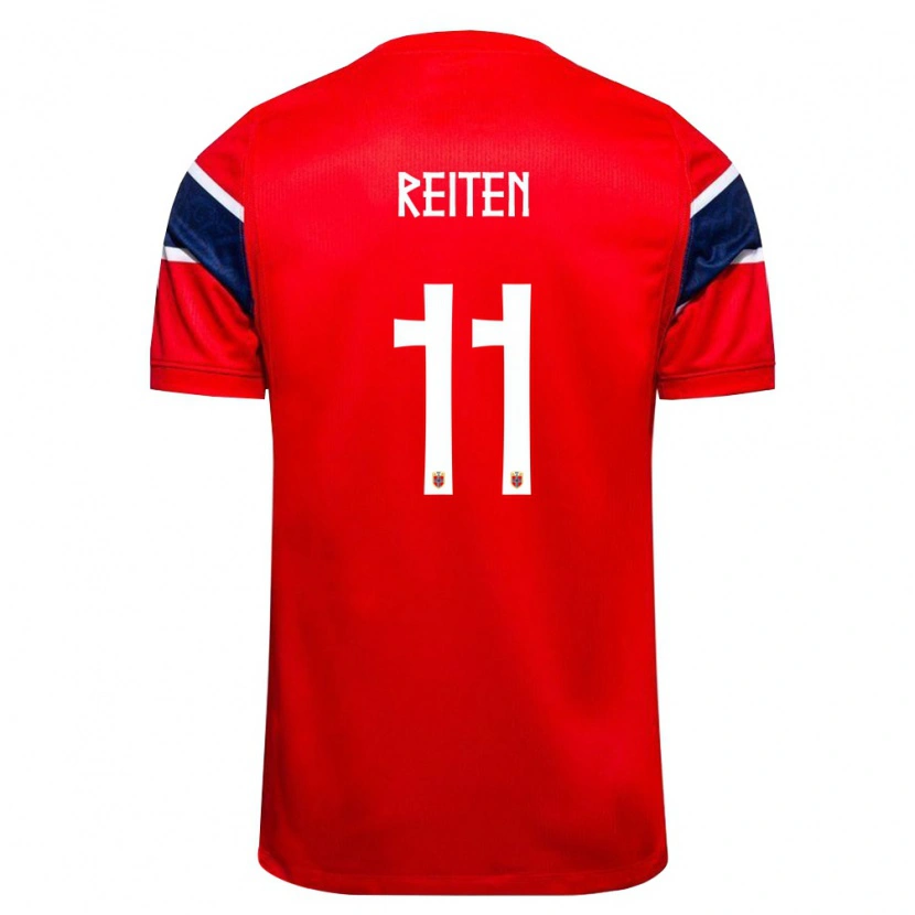 Danxen Mujer Camiseta Noruega Guro Reiten #11 Rojo Marino Blanco 1ª Equipación 26-28 La Camisa
