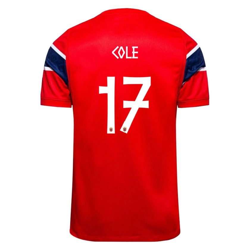 Danxen Mujer Camiseta Noruega Alan Cole #17 Rojo Marino Blanco 1ª Equipación 26-28 La Camisa