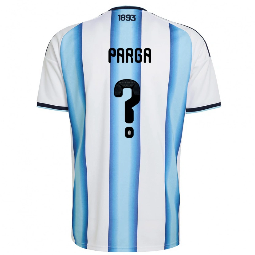 Danxen Mujer Camiseta Argentina Thiago Parga #0 Blanco Azul Cielo Marino 1ª Equipación 26-28 La Camisa