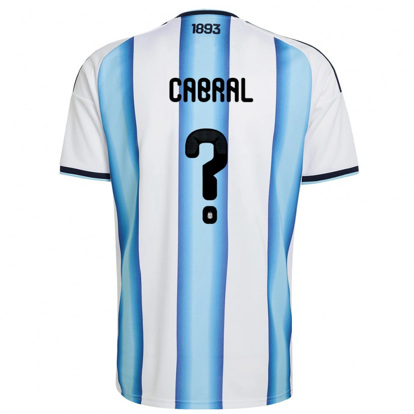 Danxen Mujer Camiseta Argentina Bruno Cabral #0 Blanco Azul Cielo Marino 1ª Equipación 26-28 La Camisa