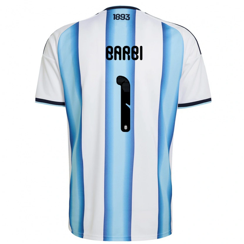 Danxen Mujer Camiseta Argentina Santino Barbi #1 Blanco Azul Cielo Marino 1ª Equipación 26-28 La Camisa