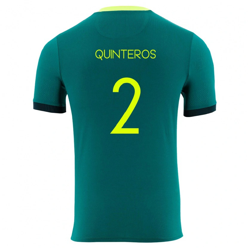 Danxen Mujer Camiseta Bolivia Jairo Quinteros #2 Verde Amarillo Negro 1ª Equipación 26-28 La Camisa
