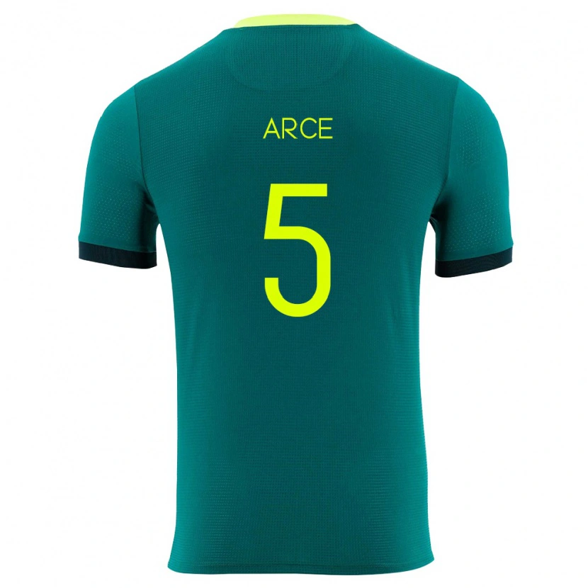 Danxen Mujer Camiseta Bolivia Santiago Arce #5 Verde Amarillo Negro 1ª Equipación 26-28 La Camisa